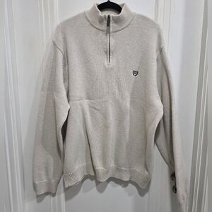 2XL CHAPS Quarter Zip Sweater - Cream